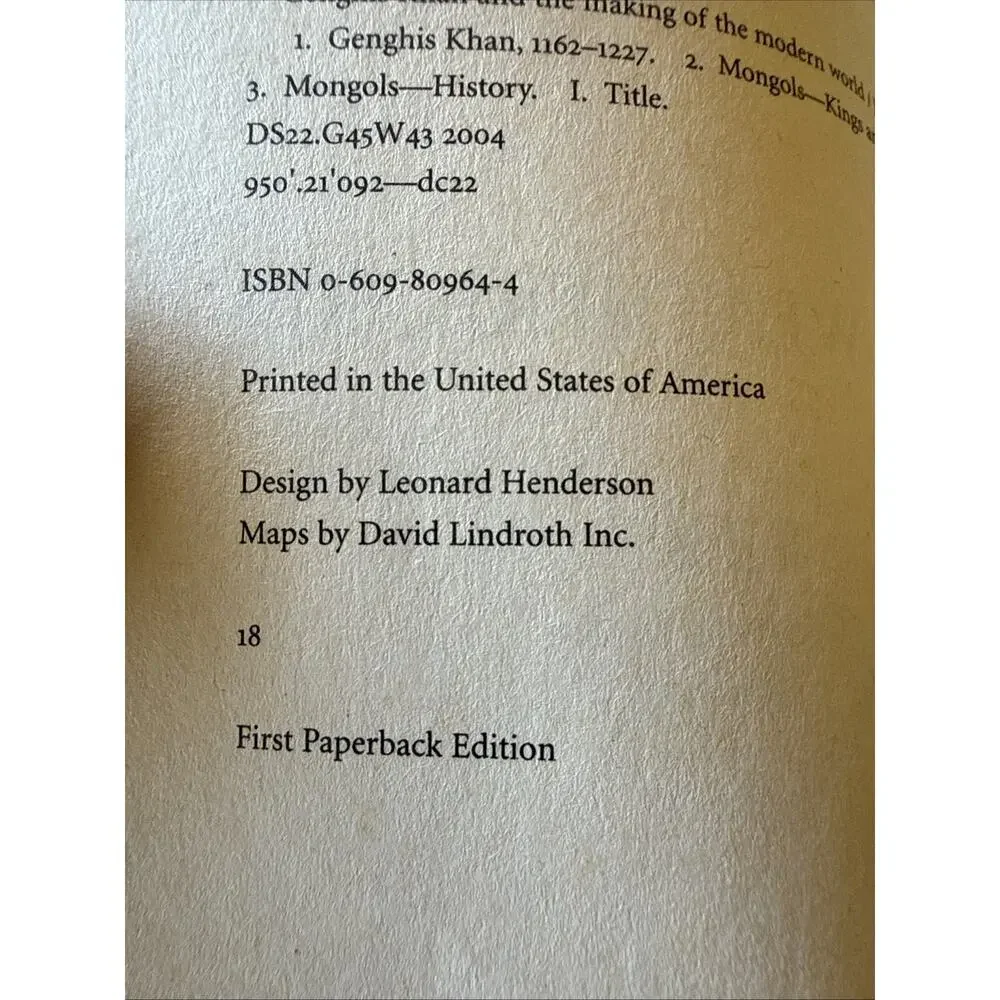Genghis Khan and the Making of the Modern World by Weatherford, First Edition